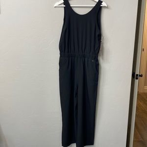 Calia wide leg overlap jumpsuit pure black size small.NWT